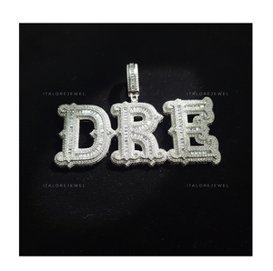 Collar con Letra del Alfabeto DRE, Plata 925, Chapado en Oro, con Moissanita, Joyería Hip Hop para Fiestas, Elegante Regalo - Product Image 1