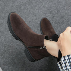 Botas para Hombre, Botas de Invierno para Hombre, de Cuero Genuino, con Forro de Lana Térmica, Botas de Algodón con Suela Gruesa, Botas de Piel de Vacuno de Primera Capa - Product Image 4