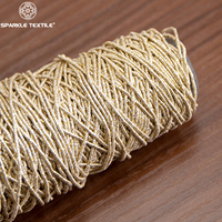 Gold Metallic Rope Yarn Polyester Spiral Wrapped Fancy Yarn Continuous Lurex Cord Yarn for Weaving Webbing Gift Packing