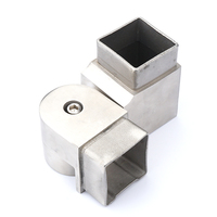 BNS Raccord de connectivité moderne en acier inoxydable réglable pour tube carré, barre de support, barre de guidage, accroche-tube, pour rampes d'escalier et garde-corps