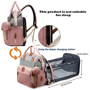 Sac imperméable pour bébé avec lit moustiquaire organisateur de couches maman couche sac à main extérieur voyage en plein air femmes fourre-tout sac à couches - Product Image 5