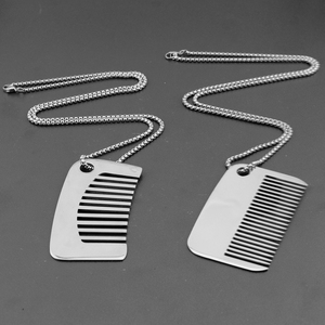 Yeni cilalı titanyum çelik tarak kolye uzun ışık lüks paslanmaz çelik zincir ile bir High-end hissediyorum. - Product Image 1