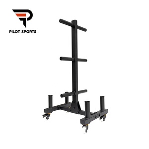 PILOTSPORTS <strong>Weight</strong> Plate <strong>Tree</strong> With Casters Commercial Gym <strong>Weight</strong> Plate Storage Rack Steel Strength Training <strong>Weight</strong> Plate Stand - Product Image 2