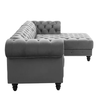 Canapé Chesterfield avec accoudoirs, meubles de salon, canapé en tissu velours élégant, design capitonné, ensemble de canapés rembourrés pour hôtel