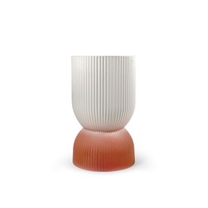 Lampe LED Lumia en verre satiné blanc orange 11,5x18,5 cm, décoration de table - Product Image 1