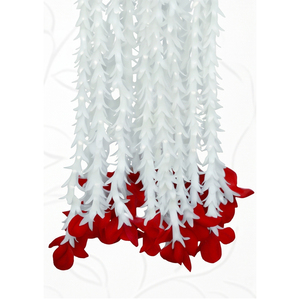 Artificial Red and <b>White</b> Flower Garland Decorative <b>Hanging</b> Floral Mala for Wedding Festival Temple Event Decoration - Product Image 2
