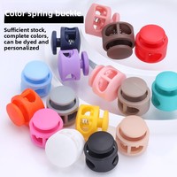 Attache élastique colorée à double trou avec clip à ressort, boucle antidérapante en plastique et nylon pour sacs, bagages, ajusteur de lacets de chaussures, cordon - Chine