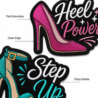 Parches Bordados Personalizados para Zapatos de Tacón Alto, Solución Integral OEM ODM, Insignias de Moda para Marcas de Ropa, Venta al Por Mayor
