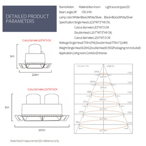 Aisilan Đèn Chiếu Sáng <span class=keywords><strong>Led</strong></span> COB Lõm Chống Chói Hình Vuông Không Vành Không Gọng Hai Đầu Điều Chỉnh Được Đèn Chiếu Sáng - Product Image 4