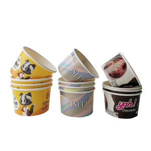 4 oz 8 oz 12oz 16oz Gobelet à crème glacée <span class=keywords><strong>en</strong></span> papier couché jetable personnalisable gobelet <span class=keywords><strong>en</strong></span> papier pour yogourt avec couvercle, couvercles et cuillère - Product Image 6