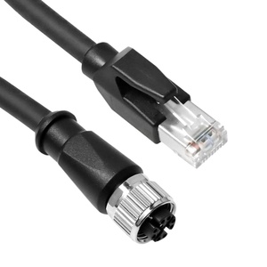 Nouveau câble Ethernet industriel blindé M12-X8F-RJ45-CAT6A X-Coded 8 broches femelle M12 vers RJ45 Cat6A 10 Gbit/s - Product Image 1