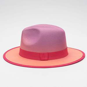 Chapeau de couleur dégradé européen et américain unisexe New Double Felt Street Trend Custom Adult Panama Hats - Product Image 4