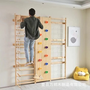 Nuevo equipo de escalada de madera para niños, para interiores, para jardín de infantes, educación temprana, entrenamiento físico para bebés, escalera de escalada, columpio. - Product Image 4