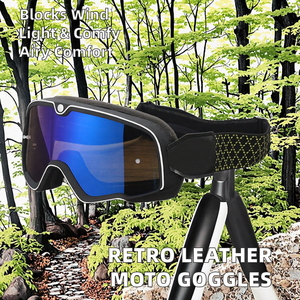 Gafas de Motocross Vintage Retro Ligeras con Marco Completo de TPU, Lentes de PC Anti-UV, Resistentes al Viento, Transpirables, para Deportes al Aire Libre y Viajes - Product Image 2