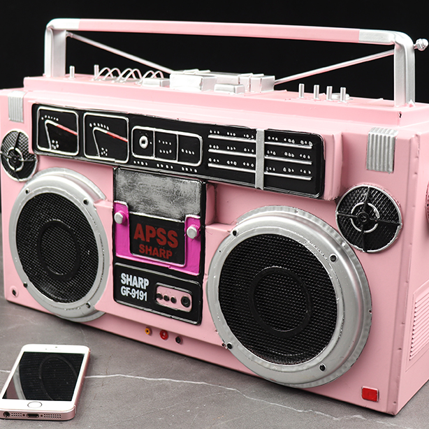 Custom Portable Vintage Retro Radio Dual Recording Stereo Audio Cassette Tape Player Recorder