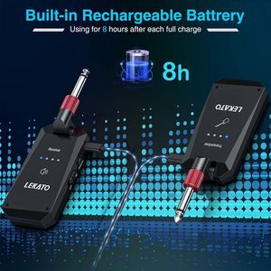 LEKATO 5.8G Upgrade Rechargeable Wireless <b>Guitar</b> System Super Long 8 Hours Battery Life 8 Hours Receiver and Transmitter - Product Image 3