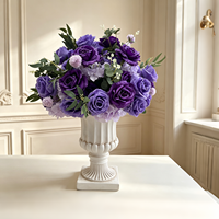 Arrangement de fleurs artificielles de luxe blanc et rose pour anniversaire, fête à domicile, décoration d'événements, fournitures pour jardin, traiteur et événements festifs