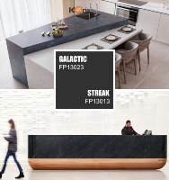 Lámina de Superficie Sólida Koris, Mármol Negro Modificado con Vetas Personalizadas para Encimeras y Muebles de Baño