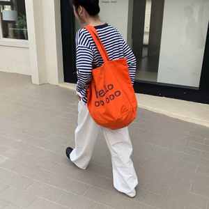 Bolsa de Mano Original de Gran Capacidad con Logotipo Personalizado, Asa de Cuerda de Lona de Algodón, con Bolsillo con Cremallera, Ecológica y Reutilizable - Product Image 4