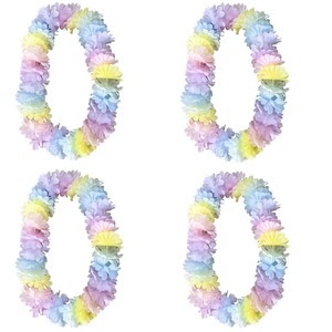 Macaron-Colored <b>Flower</b> <b>Garland</b> Hawaiian Hula Costume Accessory & Bonfire Party Decoration Prop - Product Image 3