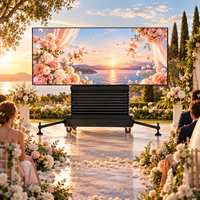 Écran LED mobile sur roues avec élévateur hydraulique tout-en-un, pré-assemblé et prêt à l'emploi pour événements, location de toiles de fond de scène de mariage