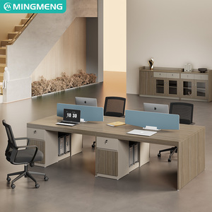Escritorio de oficina, simple y moderno, doble, para 2/4/6 personas, conjunto de escritorio y silla para empleados de oficina de finanzas, mesa de trabajo para empleados - Product Image 3