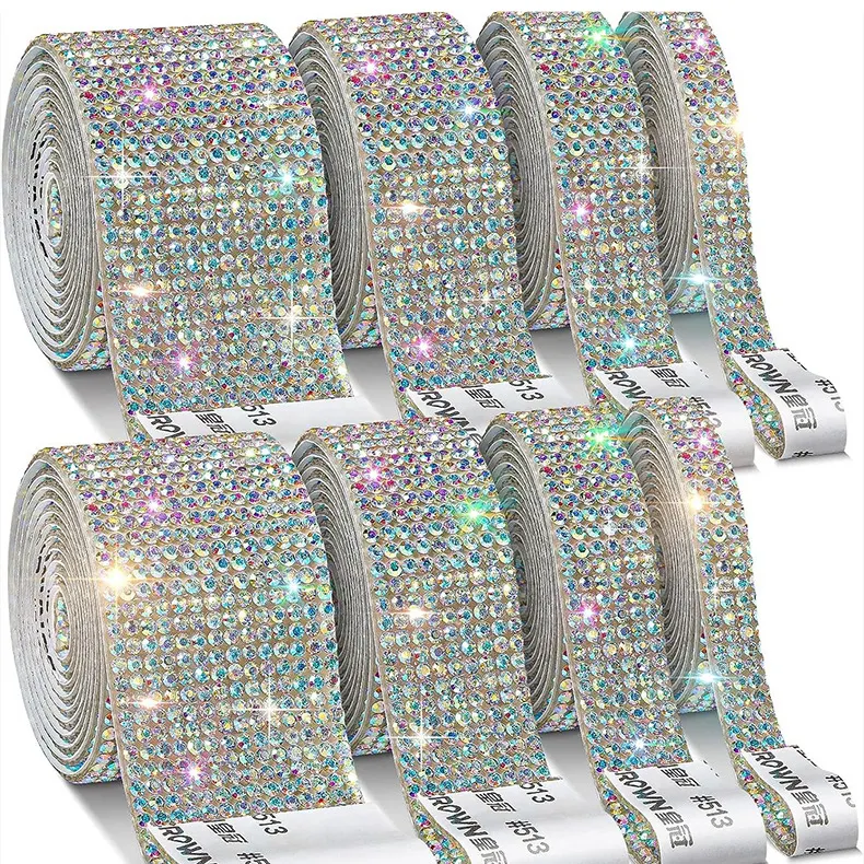 Hot Koop Hotfix Strass Tape Zelfklevend Kristal Strass Diamant Lint Trimplaat Voor Ambachten Decoratie