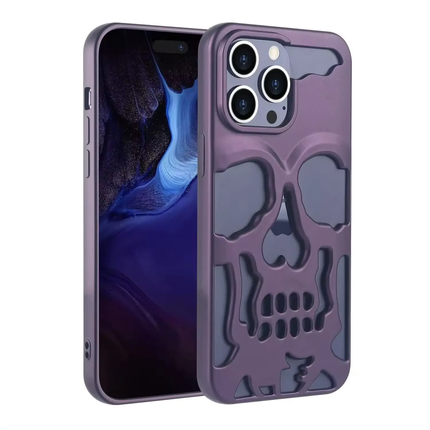 2024 new arrival Skeleton Skull pc case for iphone 15 pro max luxury 3D Hollow Ghostface cover for iphone 14 12 11 13 plus