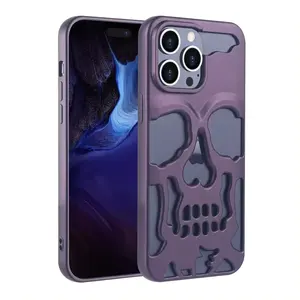 2024 kedatangan baru tengkorak pc casing untuk iphone 15 pro max mewah 3D berongga Ghostface cover UNTUK iphone 14 12 11 13 plus