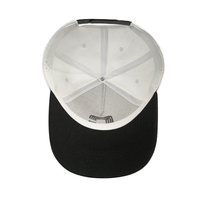 Op maat gemaakte logo bedrukking 5-panel baseball caps 100% katoen ademend waterdicht enkelvoudige gespsluiting wit/zwarte klep unisex