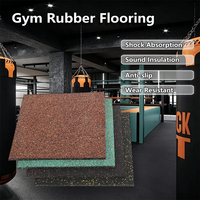 Tapis en caoutchouc pour salle de sport HANLI 20 mm, tapis antidérapant épaissi absorbant les chocs, réduit le bruit des équipements, pour la zone d'entraînement musculaire en salle de sport