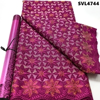 Dentelle en voile suisse rose de haute qualité, nouvelle mode, prix de gros, dentelle Lafaya, tissu brodé doux de Dubaï pour robe de mariée