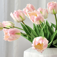Fleur artificielle en PU effet naturel, Tulipe Papillon, tige unique, 53 cm, tête de 6 cm, 6 couleurs, style nordique, pour mariage et Saint-Valentin, vente en gros