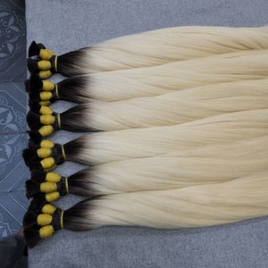 ผมต่อ Dream Hair DR01 HD พรีเมียม ซุปเปอร์ดับเบิ้ลดรอน เวียดนาม เวอร์จิ้น แท้ 100 กรัม เย็บด้วยเครื่องแบบดับเบิ้ลเวฟท์ สีบลอนด์ฟอกขาว แบบสั่งทำพิเศษ - Product Image 6