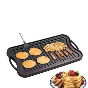 Plancha de Hierro Fundido MIXWARES, Rectangular de 42*29cm, Pre-Sazonada, Doble Cara, para Horno de Gas, Camping, Antiadherente y Duradera - Product Image 3