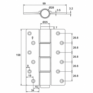 Bisagra Hidráulica de Cierre Suave de Alta Resistencia de 6 Pulgadas, Bisagra Silenciosa de Aleación de Aluminio Tipo E de Alta Gama en Negro Mate para Puerta de Madera de Hotel - Product Image 2