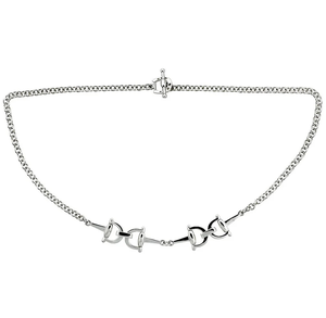 Joyería de moda 925 plata esterlina <span class=keywords><strong>suerte</strong></span> caballo Snaffle Bit caballo tachuela gargantillas Collar para mujer - Product Image 1