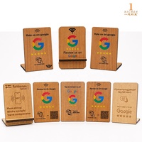 Support de table personnalisé en bois avec code QR NFC pour avis Google, plaque de présentation avec puce NTAG213 pour avis en un clic pour restaurants et hôtels