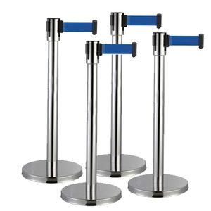 2022 Stainless Steel Tube Retractable Belt Manager Stand Office <strong>Barrier</strong> Post Queue Security Guard Post Stanchion - Product Image 3