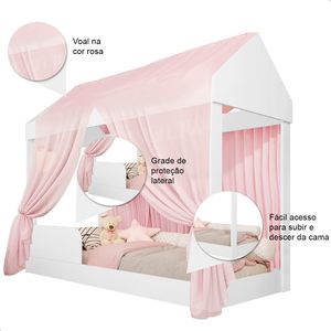 <span class=keywords><strong>Letto</strong></span> per Bambini in MDF di Alta Qualità, Design Moderno e Allegro, Comodo Materasso, Struttura Bassa Rosa con <span class=keywords><strong>Protezione</strong></span> Laterale - Product Image 5