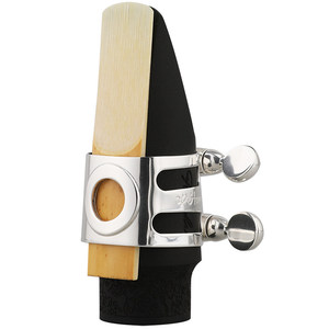 Ligature en métal <span class=keywords><strong>argenté</strong></span> massif WoodStone japonaise pour <span class=keywords><strong>saxophone</strong></span>, compatible avec les embouchures en bakélite - Product Image 2