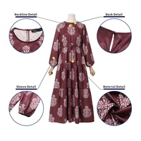 Moyen-Orient Abaya Dubai Robe pour femmes Modeste Hijab Robe Tailles 4XL et 6XL Imprimé pour l'été