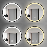 Miroir circulaire moderne d'usine de taille différente personnalisé miroir antiexplosion sans cadre suspendu au mur pour salle de bain miroir LED rond