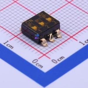 DSIC03TSGET DIP Switch SMD-6P,6x7.6mm Switch Flat Toggle, Groove Type Single Pole Single Throw 3 2.54mm - Product Image 1