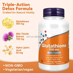 500mg Bentuk Aktif Tereduksi untuk Mendukung Detoksifikasi dengan Ekstrak Milk Thistle Asam Alfa Lipoat 60 Kapsul Vegetarian Kapsul <span class=keywords><strong>Glutathione</strong></span> Vegan - Product Image 3
