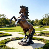 Sculpture de cheval en bronze RELONG, grand cheval sauteur personnalisé, statue d'art moderne en métal pour la décoration extérieure de jardin