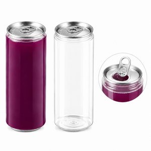 Boîte en plastique transparente avec couvercle à grande ouverture 250ml 330ml 500ml Boîtes transparentes en PET pour jus et sodas pour boissons - Product Image 1