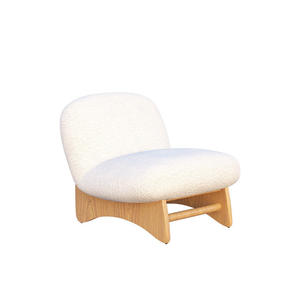 Sillón de Piel de Cordero Estilo Nórdico 73x82x72cm Blanco, Sofá Individual para Dormitorio o Estudio - Product Image 5