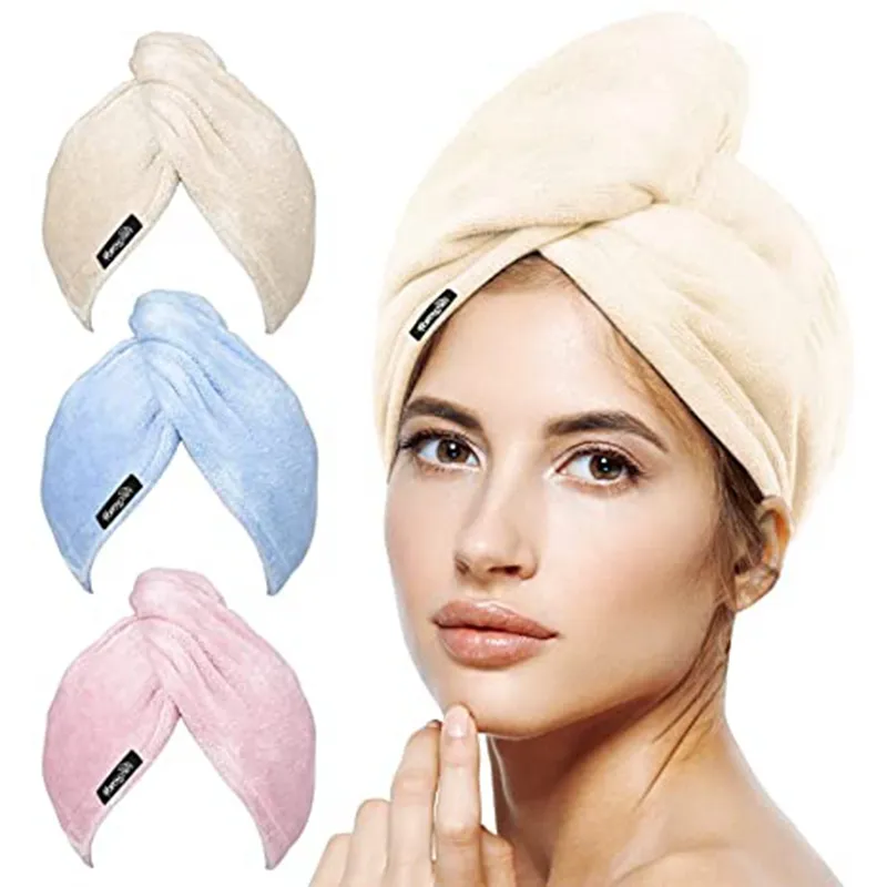 Custom personalized spa women"s Microfiber hair drying towel of hair salon towel and micro fiber hair towel