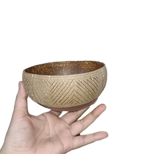 Tazón y Cuchara de Cáscara de Coco Natural Hechos a Mano al por Mayor - Ecológicos, Hechos en Vietnam - Para Helados y Velas - Product Image 1